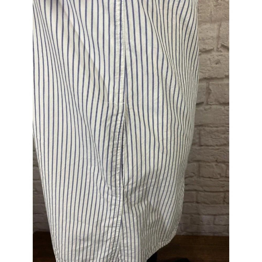 Madewell Striped Tunic Shirt Dress‎ Womens XXS White Blue Cotton Lined 9072